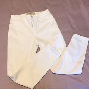 White Hollister High Rise Crop Jeggings